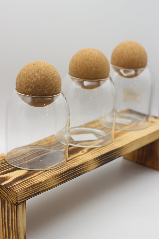 Glass Jar with Cork Ball