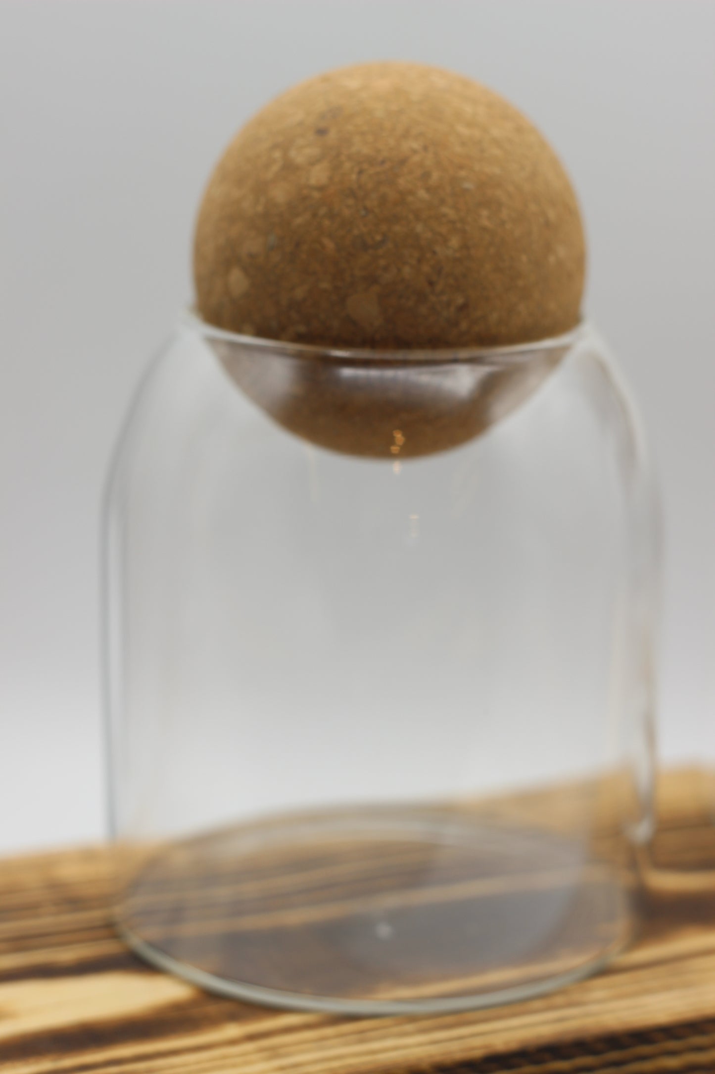 Glass Jar with Cork Ball