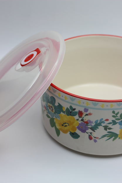 Floral Cook, Serve and Store Ceramic Container