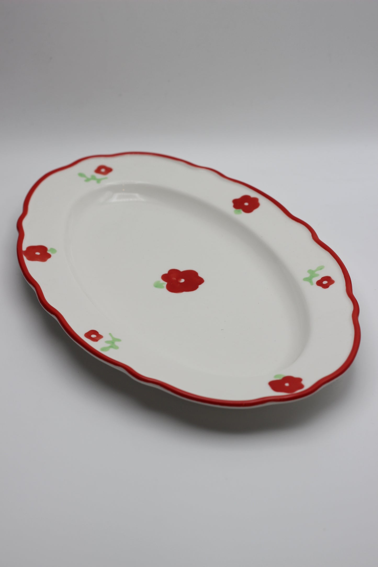 Oval Flower Serving Plate