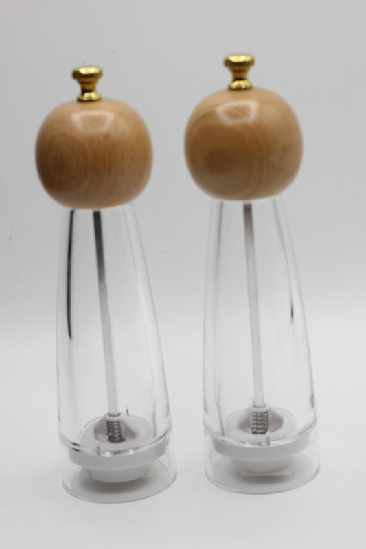 Manual Round Head Salt and pepper Mills set of2Pcs.