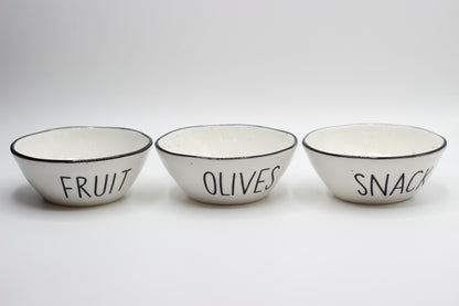 Set of 3 Titled Snack bowls