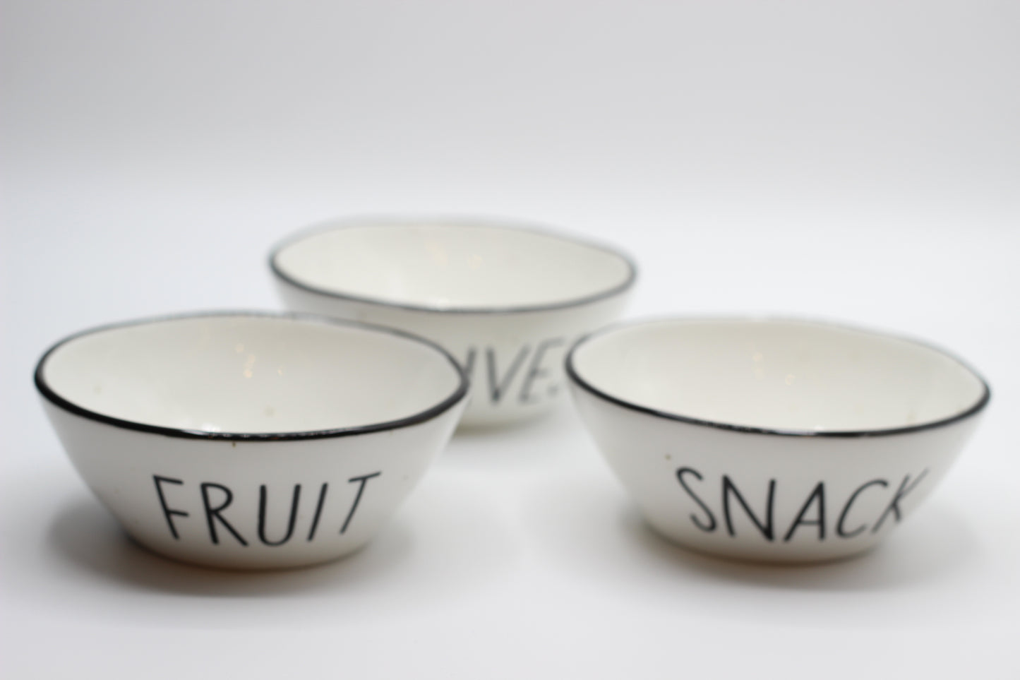 Set of 3 Titled Snack bowls