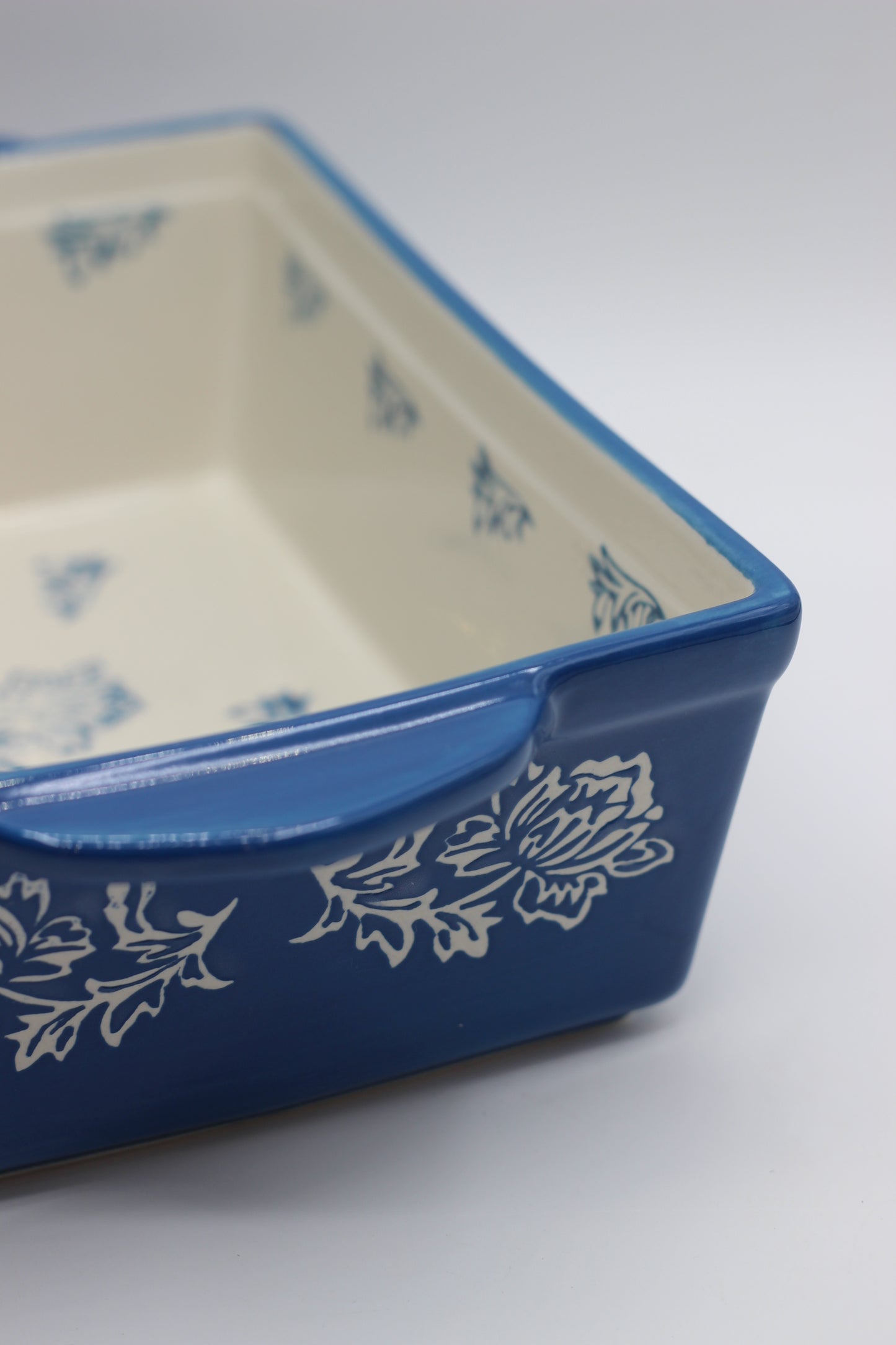 Blue Engraved Baking Dish