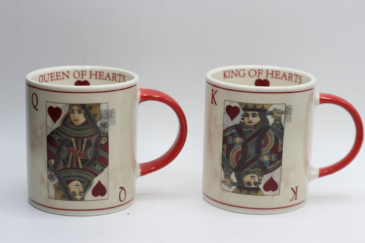 Set of 2 King And Queen Playing Card Mugs