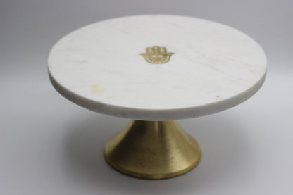 Hamsa Marble & Brass Cake Stand