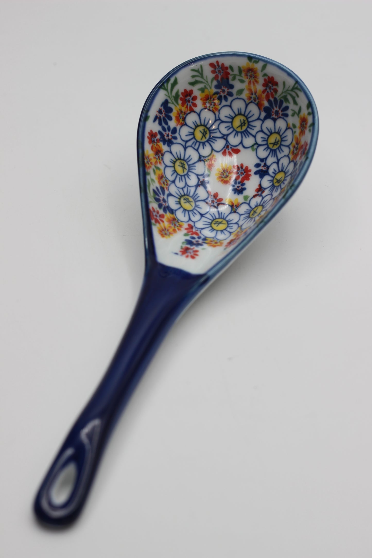 Blue Floral Porcelain Serving Spoon