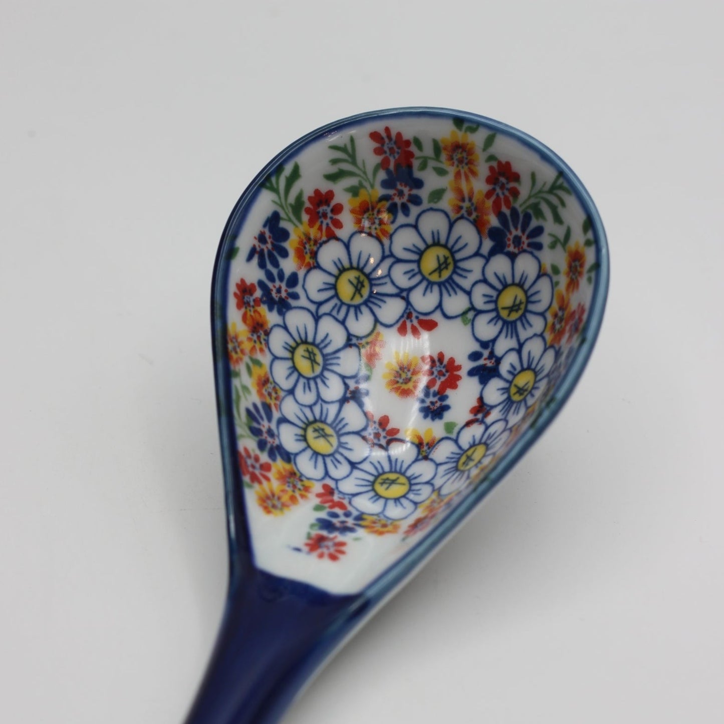 Blue Floral Porcelain Serving Spoon