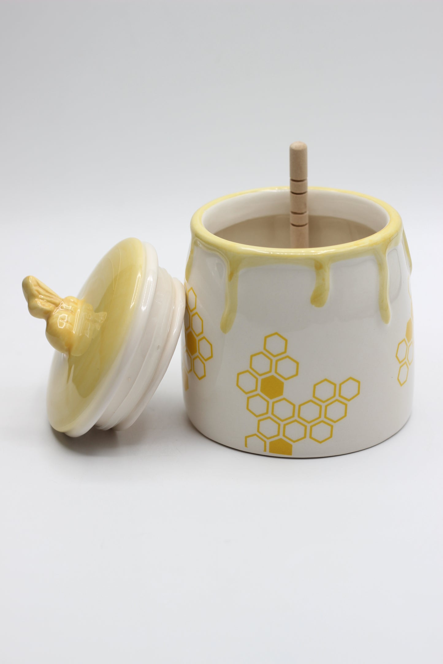 Honey Bee Ceramic Jar With Lid