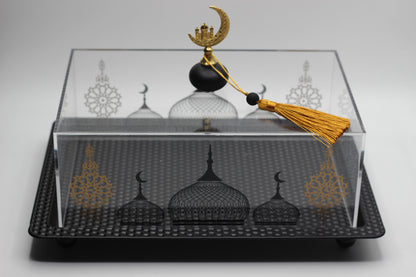 Ramadan Metal Tray With Plexi Cover