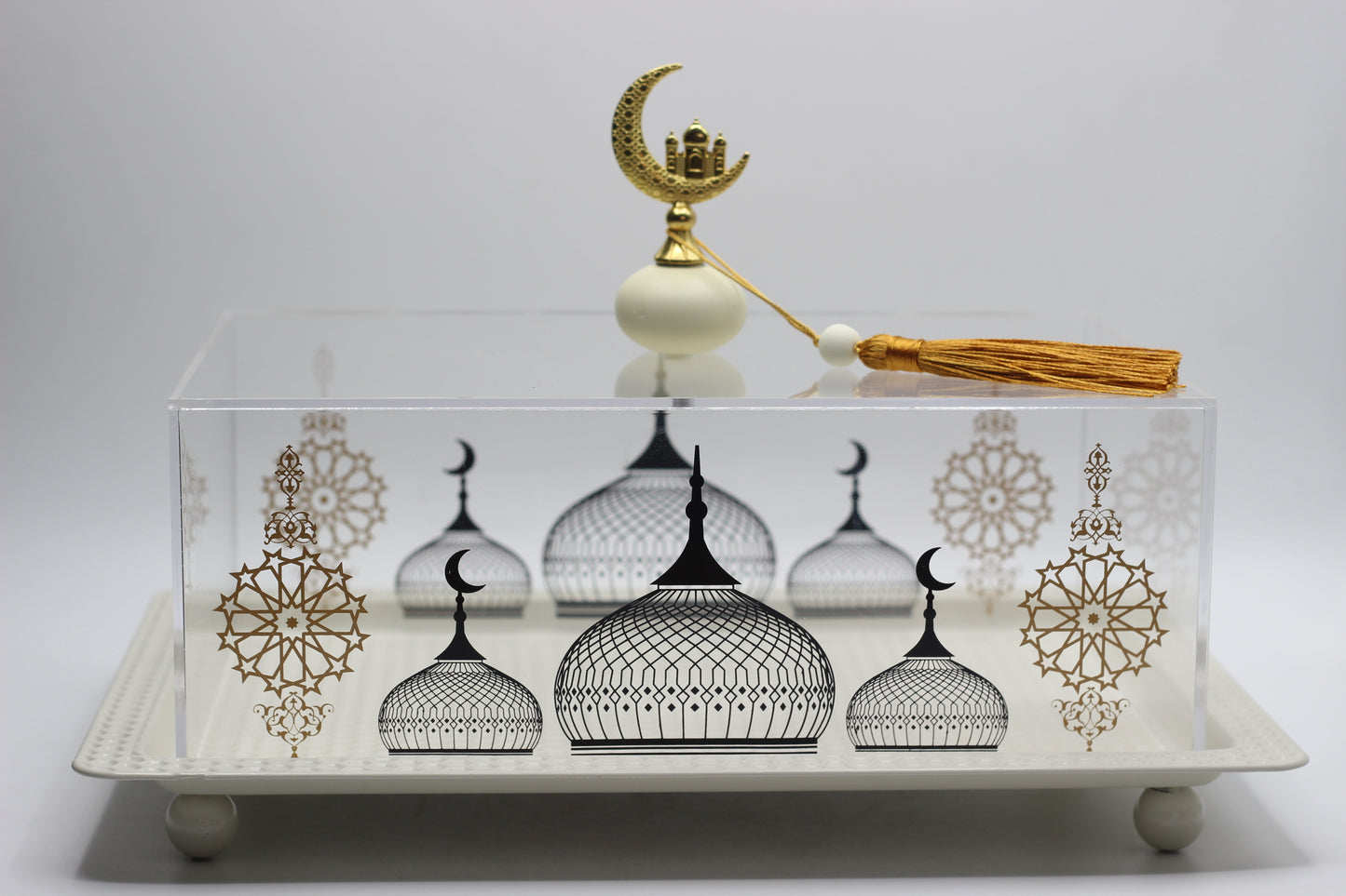 Ramadan Metal Tray With Plexi Cover