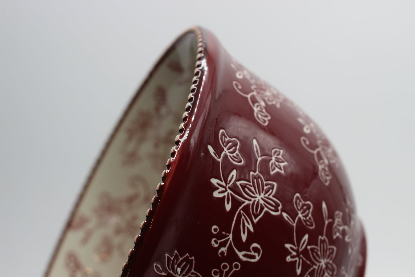 Burgundy Floral Lace Serving Bowls