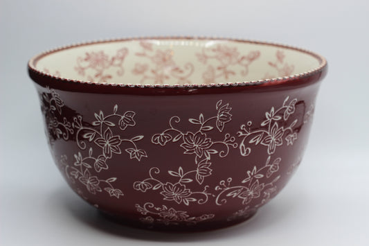 Burgundy Floral Lace Serving Bowls