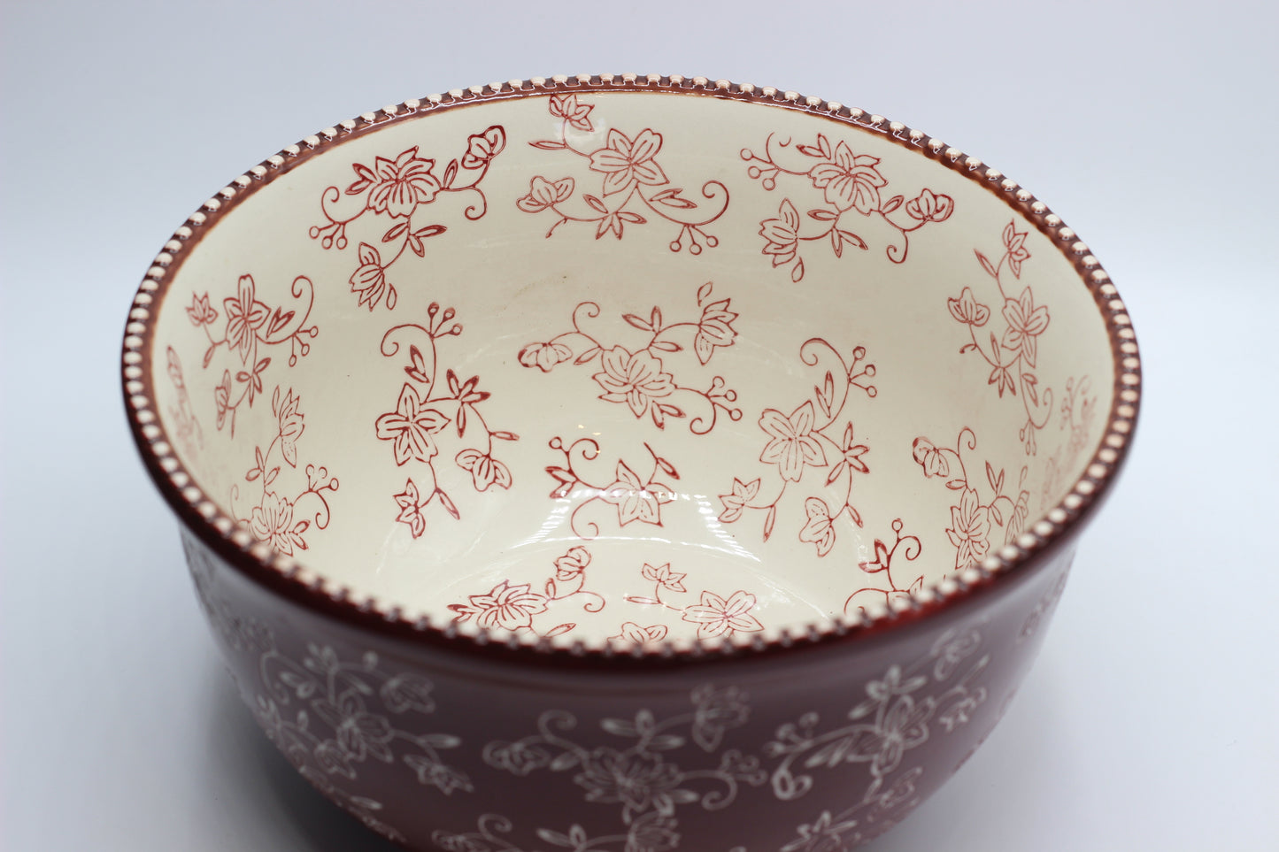 Burgundy Floral Lace Serving Bowls