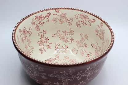 Burgundy Floral Lace Serving Bowls