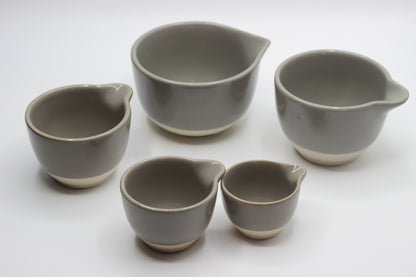 White Stoneware Measuring Cups