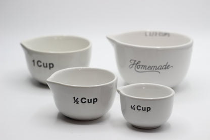 White Stoneware Measuring Cups