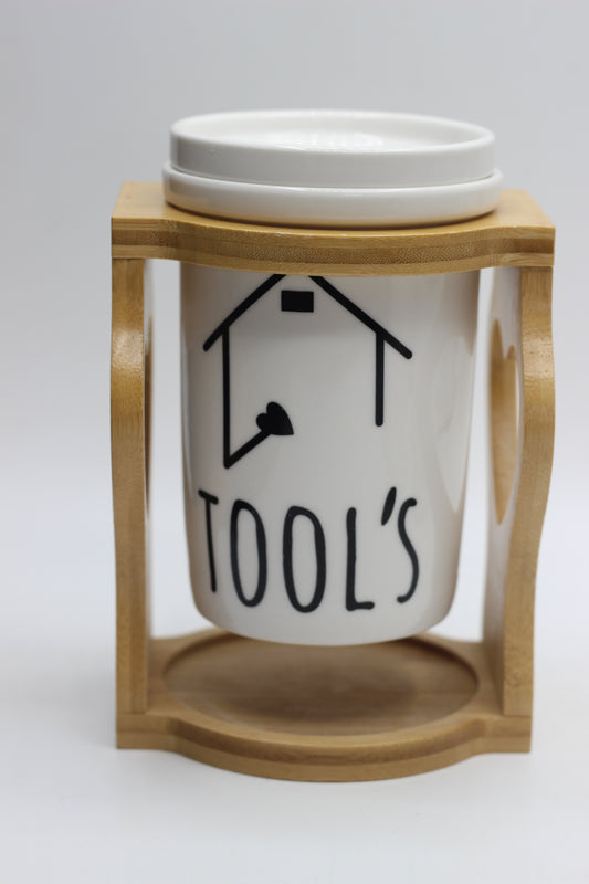 White Ceramic Utensil Holder