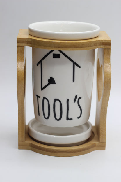 White Ceramic Utensil Holder