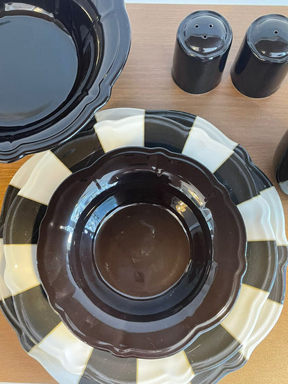 Black and White Dinner set 53 pieces