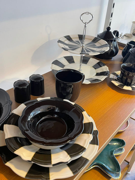 Black and White Dinner set 53 pieces