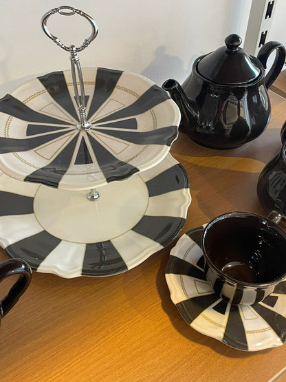 Black and White Dinner set 53 pieces