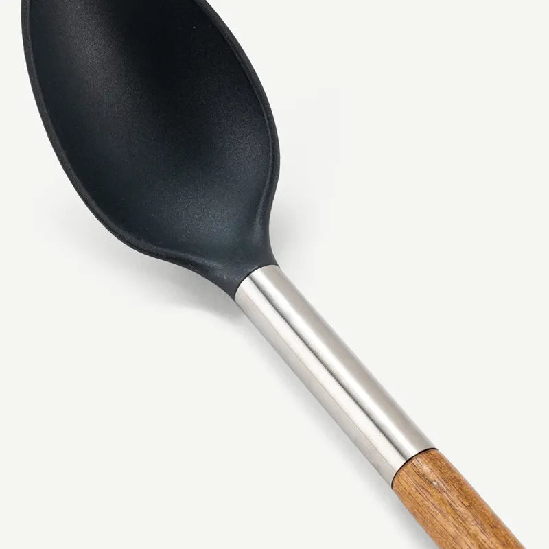 Black/ Wooden  Serving Spoon -34cm