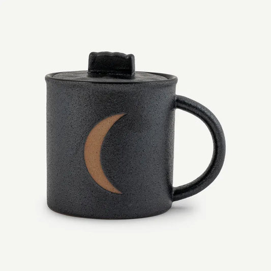 Black Moon Mug With Lid
