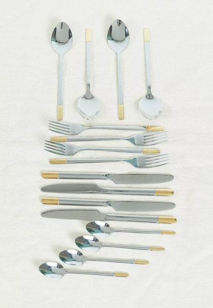 16 pcs gold and silver Cutlery Set