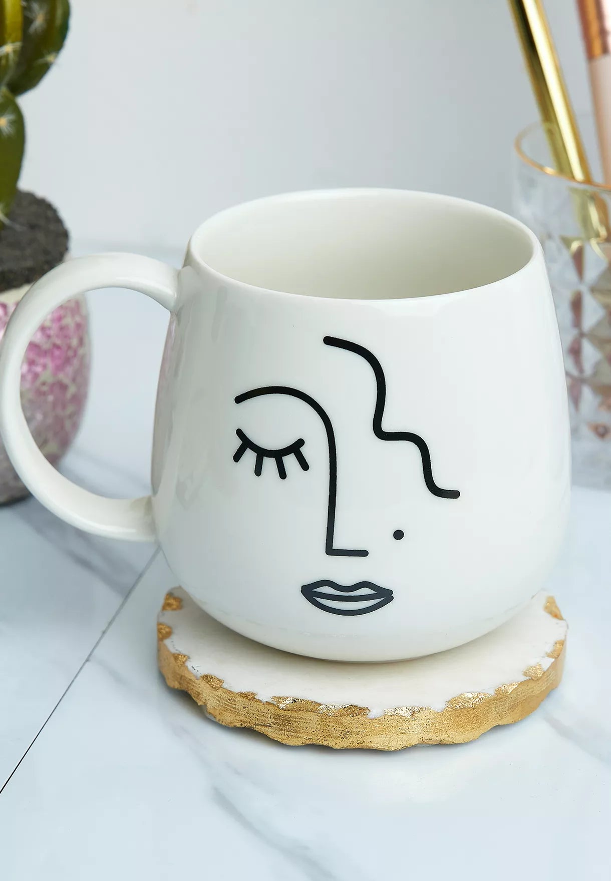 Abstract face mug